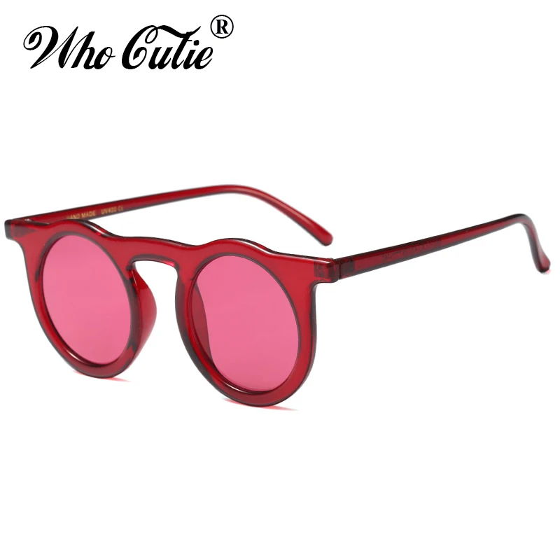 WHO CUTIE, черные круглые готические солнцезащитные очки для женщин и мужчин, фирменный дизайн, Ретро стиль, круглая оправа, солнцезащитные очки, 684