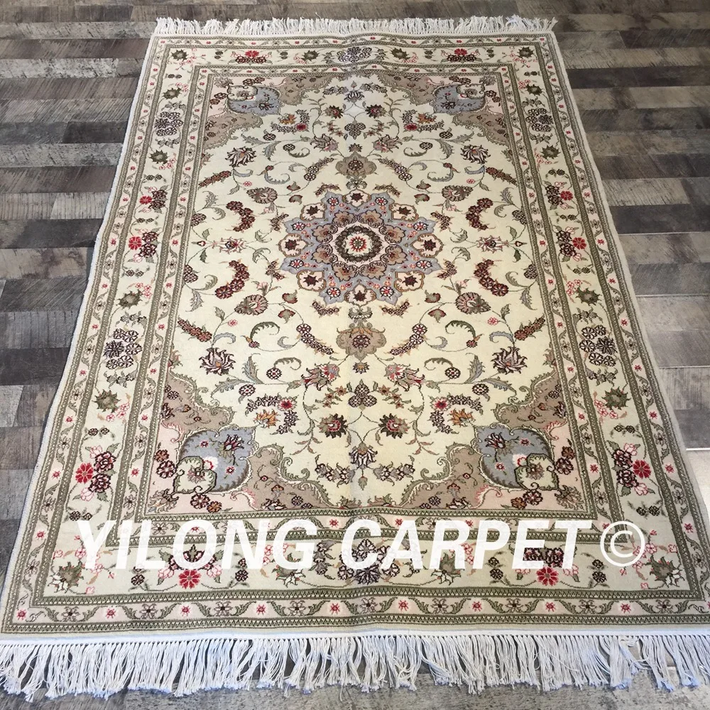 Yilong 4'x6' Exquisite Oriental Wool Silk Rug Environmental Chinese