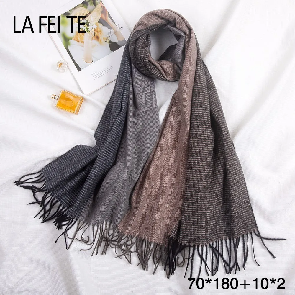 Winter Cashmere Scarf Women's Scarves Wool Handkerchief Pashmina Shawls Bandana Trumpet Stoles Blan