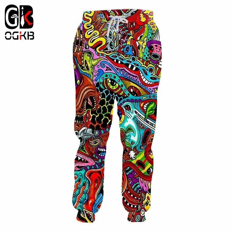 

OGKB Jogger Pants Hombre Hot Long Loose 3D Sweat Pants Printed Red Ghost Hip Hop Plus Size 5XL Garment Unisex Spring Sweatpants