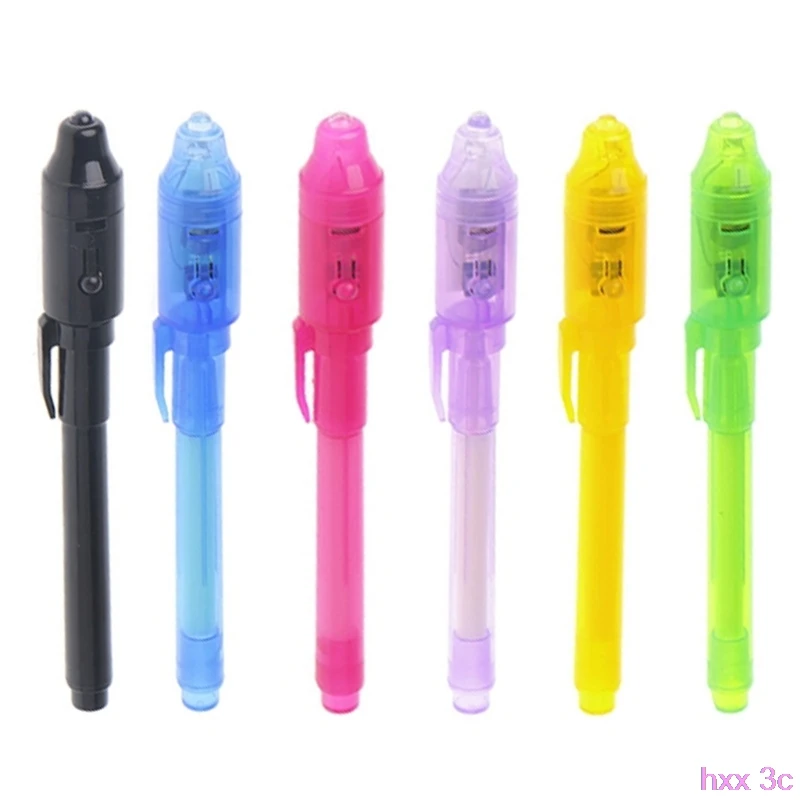 

New 6Pcs/Set Invisible Ink Pen Built in UV Light Magic Marker For Pen Safety To Use