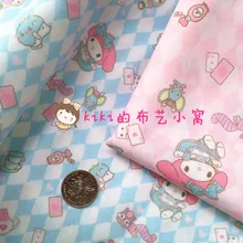 Мультфильм Мелодия Кролик Полиэстер хлопчатобумажная ткань для шитья DIY ручной работы материал домашний текстиль лоскутное девушка юбка шторы одеяло