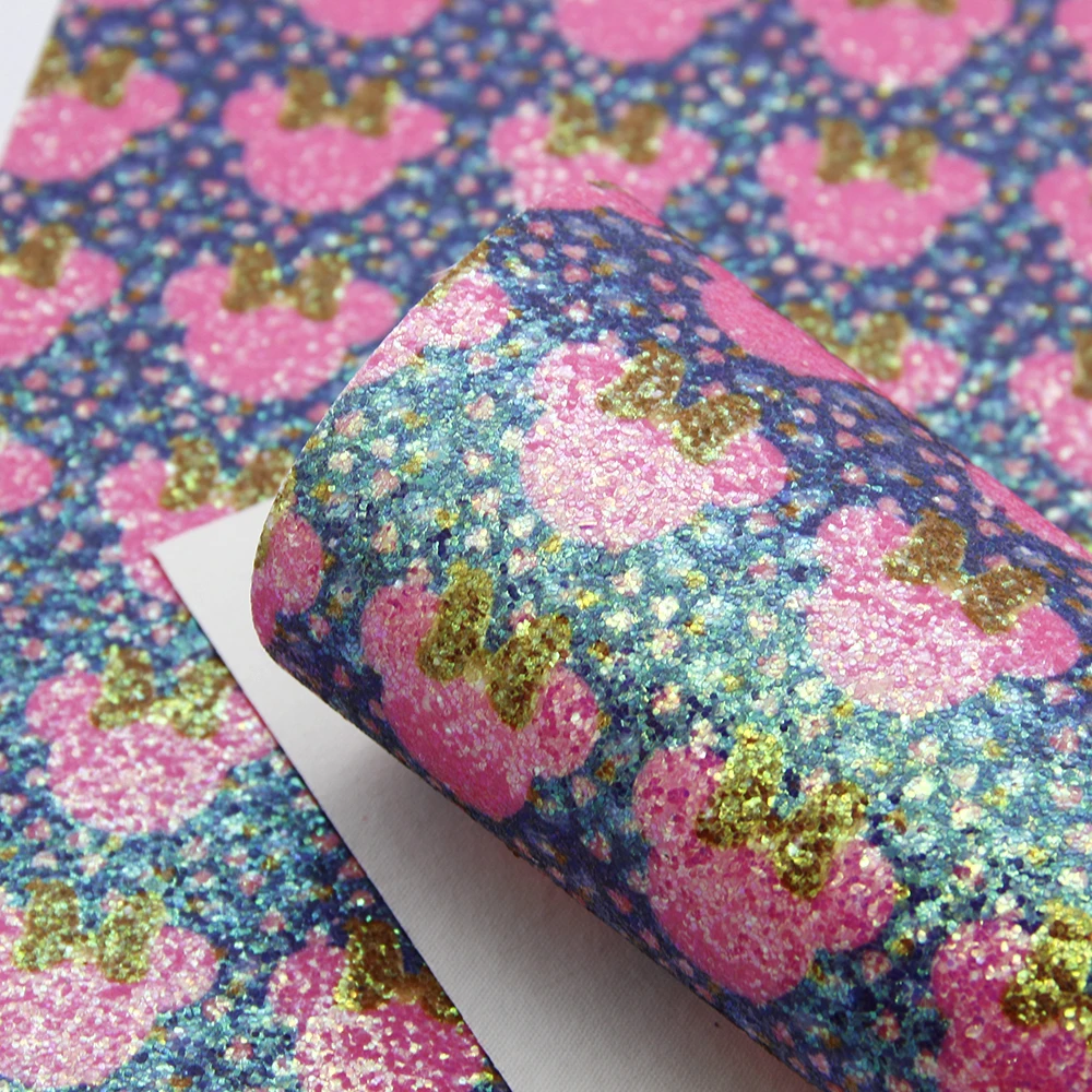 

20*34cm Animal Chunky Glitter Fabric Synthetic Leather Sequins ,DIY Handmade Material for hair bow phone case,1Yc7043