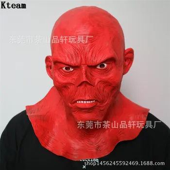 

Top Grade 100% Latex Party Cosplay Full Head Horror Masquerade Adult Ghost Party Mask Halloween Scary Zombie Mask Red Skull Cap