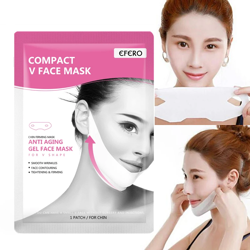 

4pcs Face Lifting Masks V Shape Face Slimming Bandage Face Slim Tighten Chin Check Neck Lift Peel-off Mask Moulding Face Lift Up