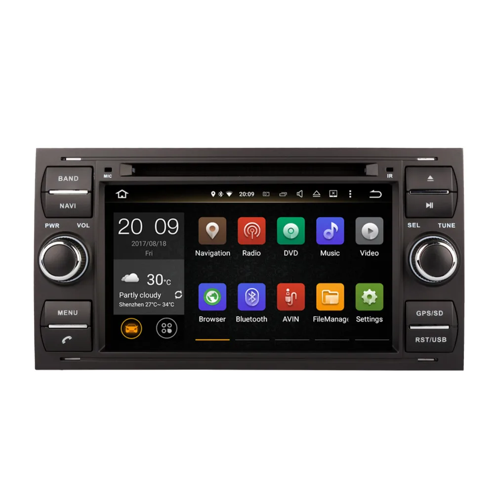 Perfect Android 9.0 Octa Core 4GB RAM Car DVD GPS Navigation For Ford Focus/Mondeo/S-max/Connect 2005-2007 black Car Radio Stereo Wifi 7
