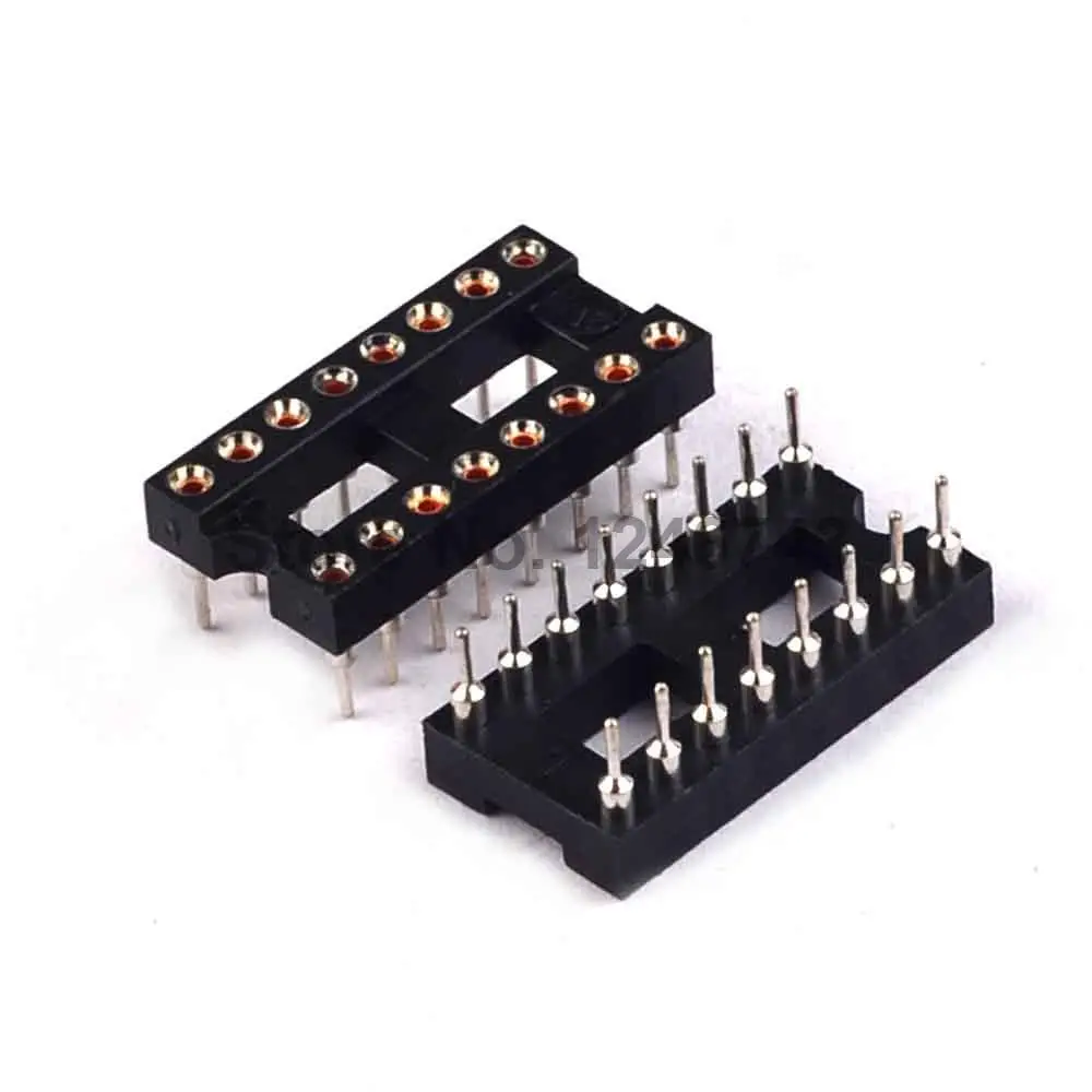 

20PCS 16Pin DIP IC Sockets Adaptor Solder Type 16P Round Hole Socket DIP-16