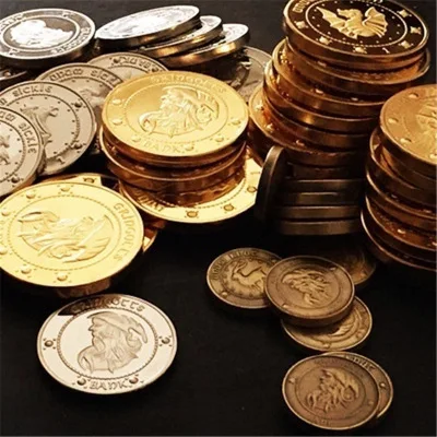 Аниме фильм Gringotts банк Wizarding bank Золотая монета значок HP oof Косплей Набор монет unum
