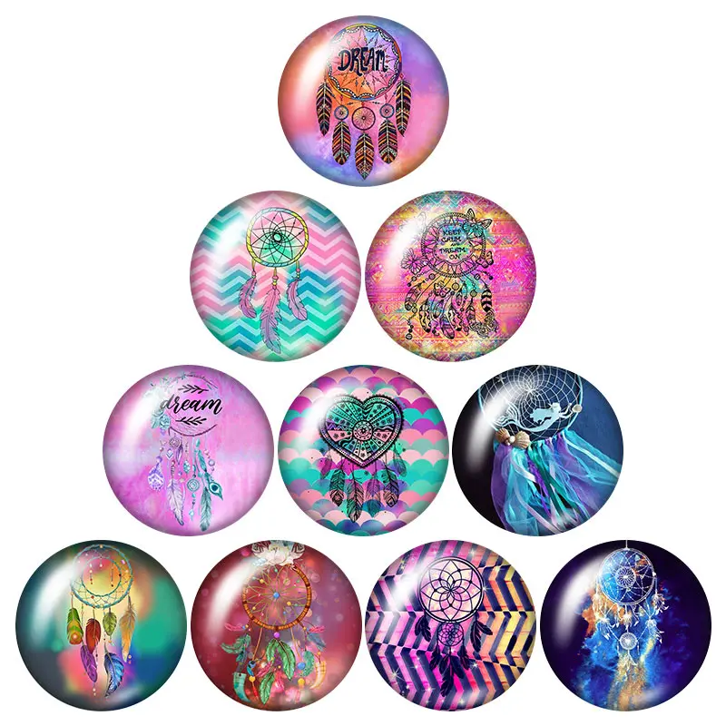 

Fashion Beauty Dreamcatchers 10pcs 12mm/18mm/20mm/25mm Round photo glass cabochon demo flat back Making findings ZB0985