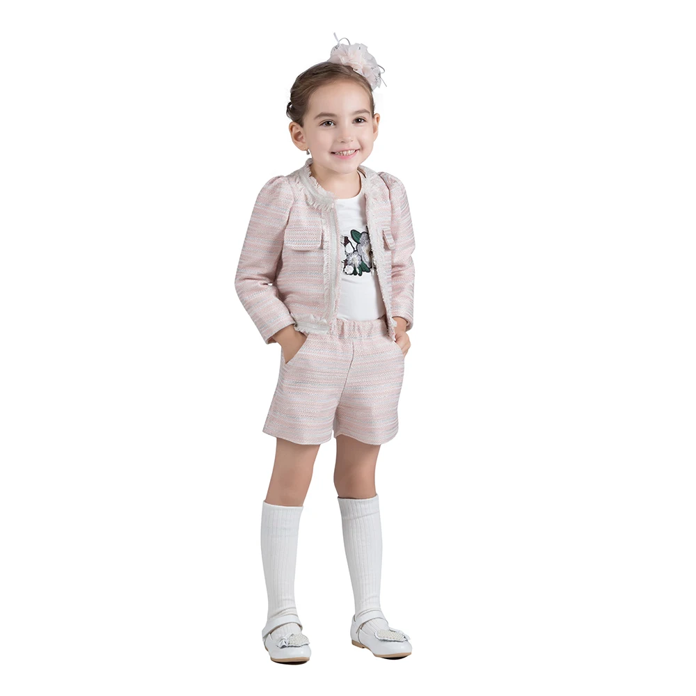 

Cotton Autumn Winter Costume Baby Girls Thicken Solid Color Long Sleeves Shorts 2pcs Autumn Winter Warm Children Clothing Sets