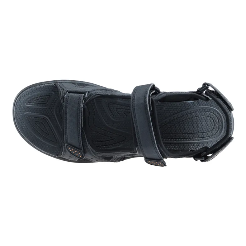 GRITION/мужские сандалии пляжная обувь на плоской подошве; в стиле «Гладиатор» на открытом воздухе Летние кожаные прогулки походы треккинг 2019
