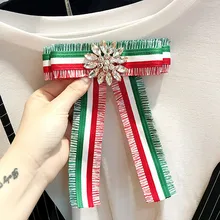 Сделанный вручную цветок из кристаллов Academy полосатая рубашка со Стразами Шпильки шейный галстук-бабочка Бант одежда аксессуары модные украшения