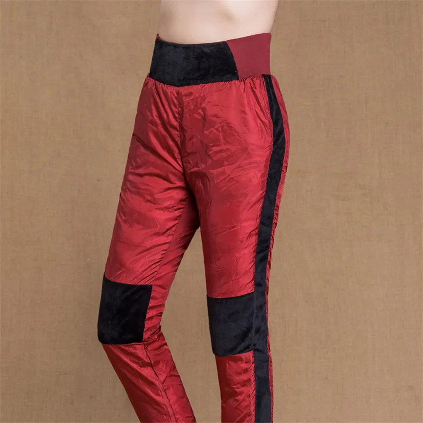 

Gowyimmes Winter Cotton Pants Women Thick Down Cotton Pant Big Size Warm Black High Waisted Pencil Pant Windproof Trousers PD213