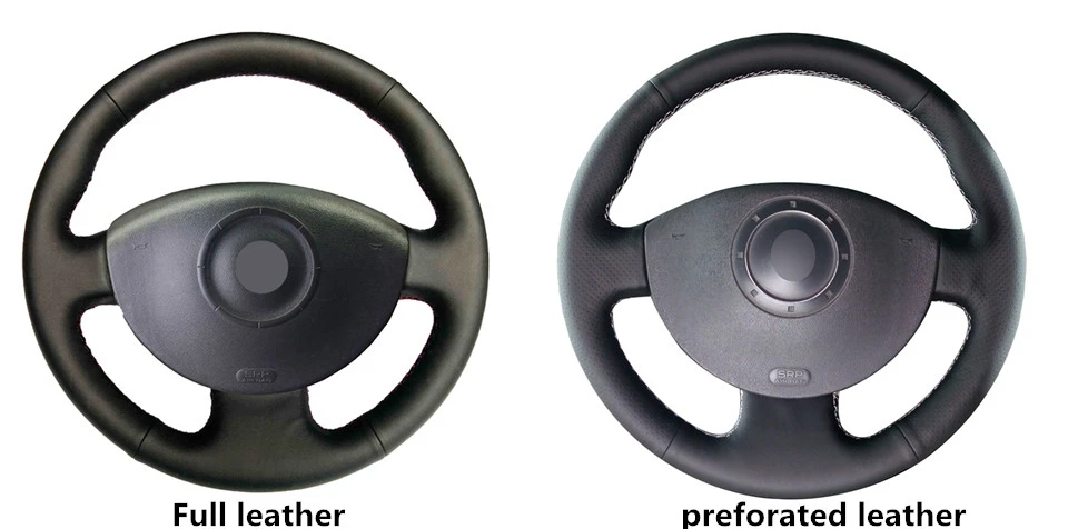 Ручная сшитая черная крышка рулевого колеса из искусственной кожи для Renault Megane 2 2003-2008 Kangoo 2008 Scenic 2 2003-2009