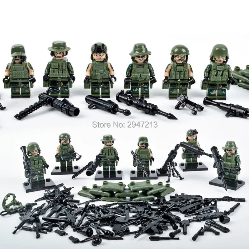 

Land force Military Building blocks figure Jungle Commando With weapon firearms Toys for children compatible mattoni