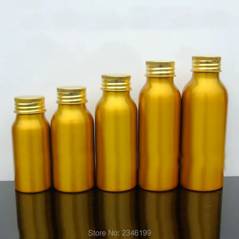 30ml 50ml 60ml 80ml 100ml Gold High Grade Aluminum Essencial Bottles Cosmetic Liquid Aluminum