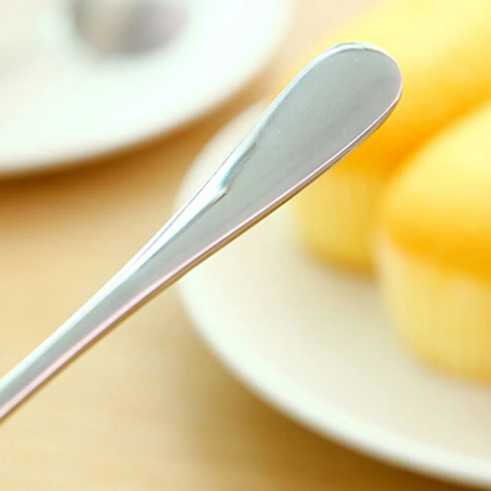 2 шт длинная ручка Чай Кофе Мороженое ложка для десерта, кофе из нержавеющей стали простая безопасная и Нетоксичная ложка