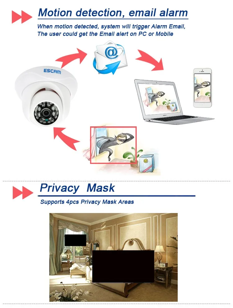 04 Security camera system smarter baby monitor wireless wifi ip camera escam cctv camera