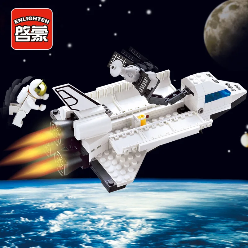 

ENLIGHTEN 125pcs Space Shuttle Discovery Building Blocks 3D Model Plane Enlighten Construction Bricks Toys for Children