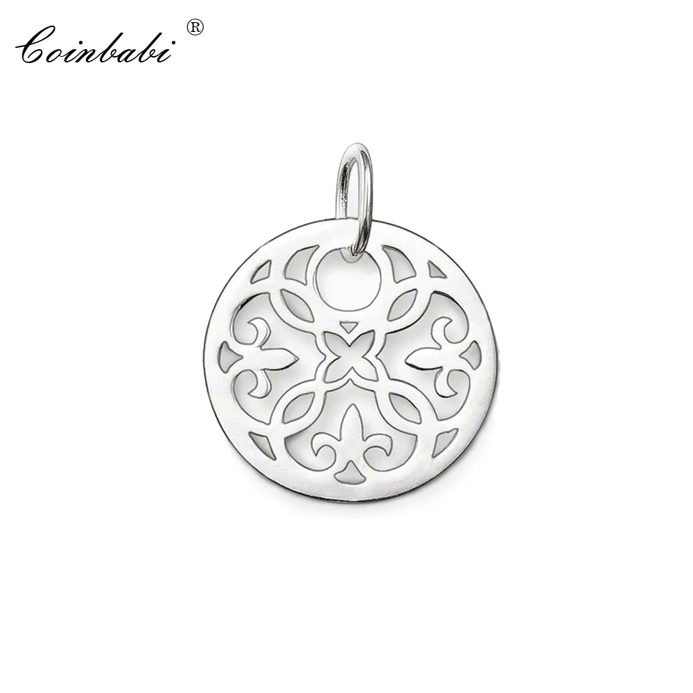 Pendenti Arabians Disc Vine Argento Sterling 925 Per Donna Regalo Casual Stile Europeo Glam Pendente Soul Ornament Fit Collana