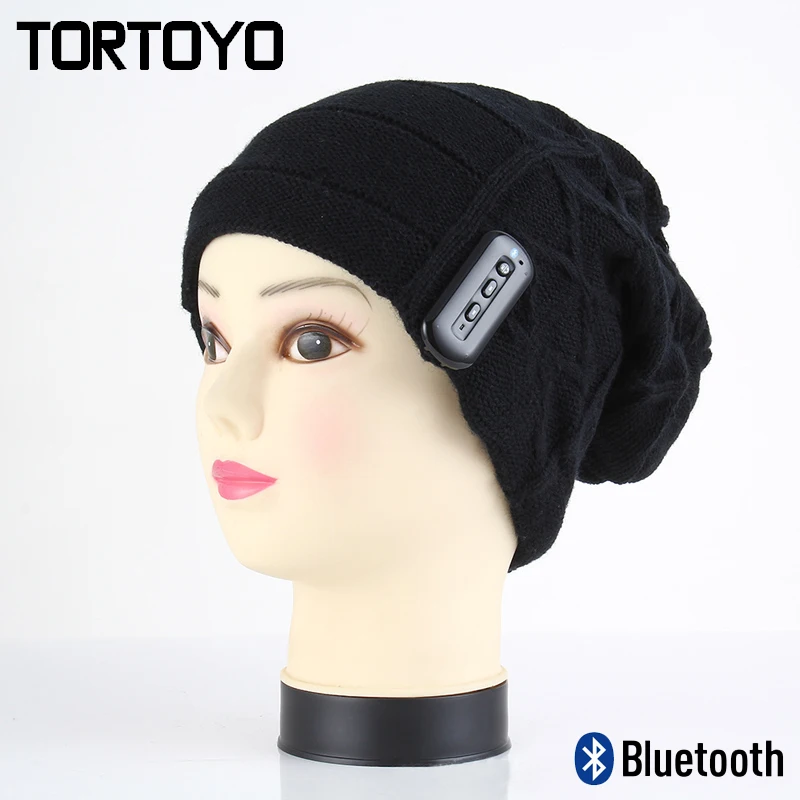 

Winter Warm Woolen Smart Wireless Bluetooth Music Hat Earphone Headset Headphone with Microphone Cap for Phone New Year Men Gift