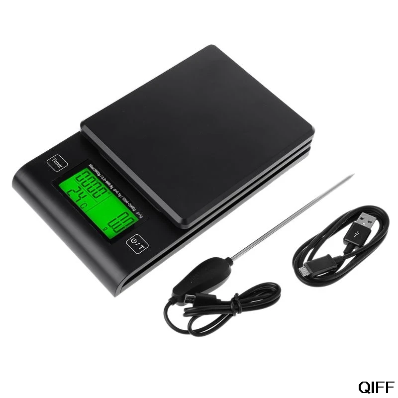 

Drop Ship&Wholesale Multi-function Kitchen Scale Timer Thermometer Coffee Scales w Temperature Probe June 25