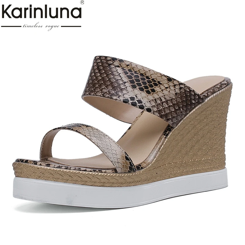 

Karinluna Brand Elegant Buckle Strap Ladies Wedges Shoes Woman Casual Party Office Luxury Summer Sandals Mules Pumps