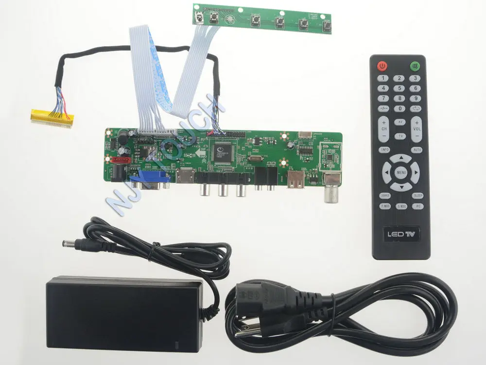 Free Shipping 190*55mm LA.MV56U.A HDMI USB AV VGA TV Universal LCD LED LVDS Controller Board 1920x1080 +12V 4A Power Adapter Kit Free Shipping 190*55mm LA.MV56U.A HDMI USB AV VGA TV Universal LCD LED LVDS Controller Board 1920x1080 +12V 4A Power Adapter Kit