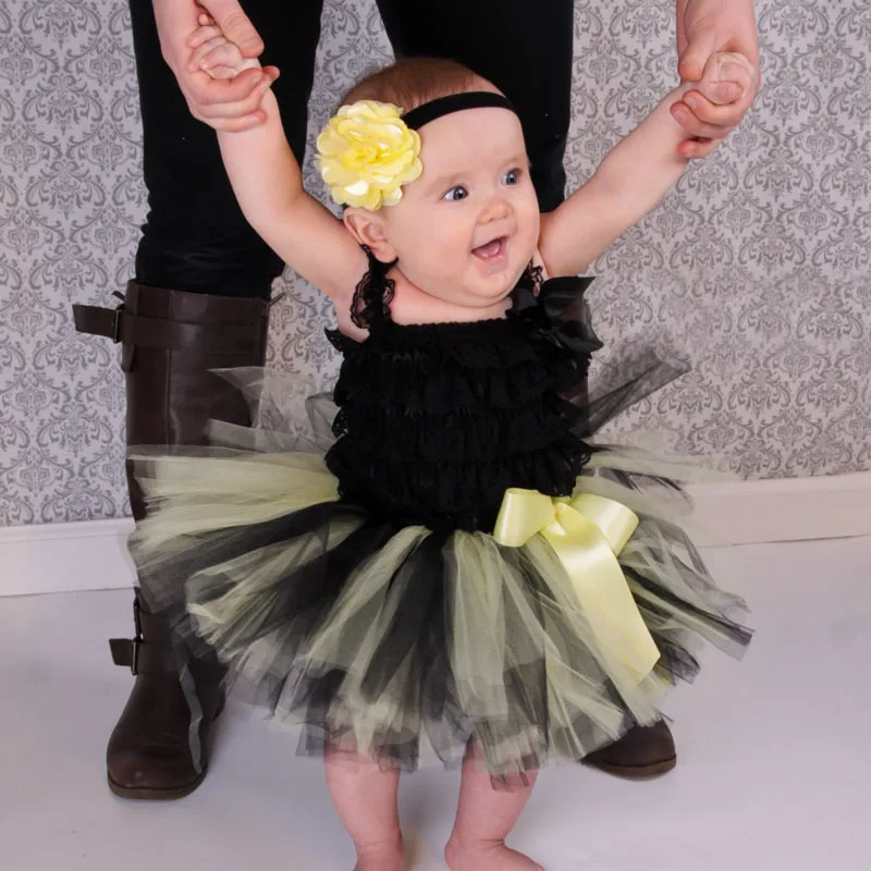 black and yellow tutu baby