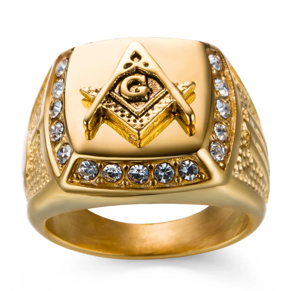 Stainless Steel Freemason Ring Men's Masonic Rings for Menin Engagement Rings from Jewelry