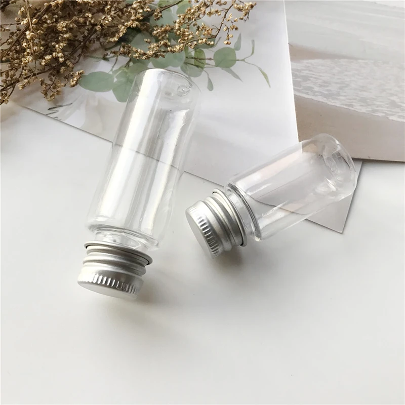 

10/20ML Travel Makeup Refillable Bottles Glass Sample Bottle With Aluminium Cap Small Shampoo Empty Jar Cosmetic Containers