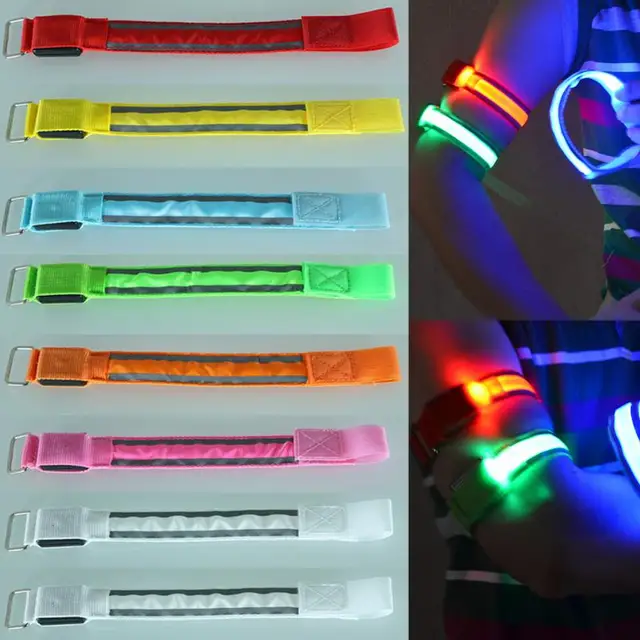 Outdoor Sports Reflective Safety Belt Arm Strap Night Cycling Running LED Armband