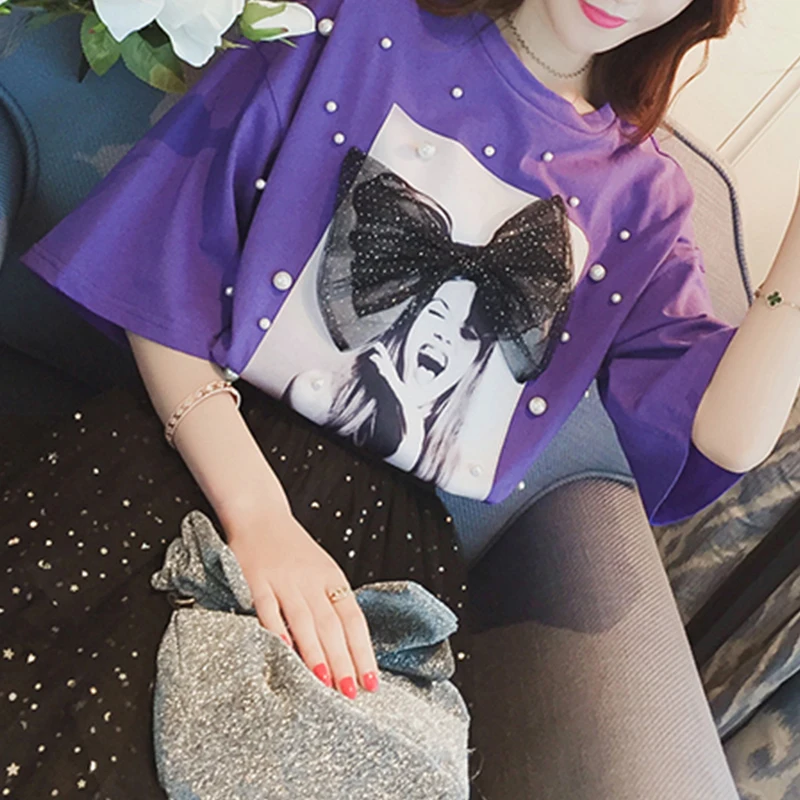 RUGOD 2018 nueva llegada elegante mujeres Tops Primavera Verano sólido perla mujer camiseta Casual manga corta O cuello camiseta feminina RUGOD 2018 nueva llegada elegante mujeres Tops Primavera Verano sólido perla mujer camiseta Casual manga corta O cuello camiseta feminina