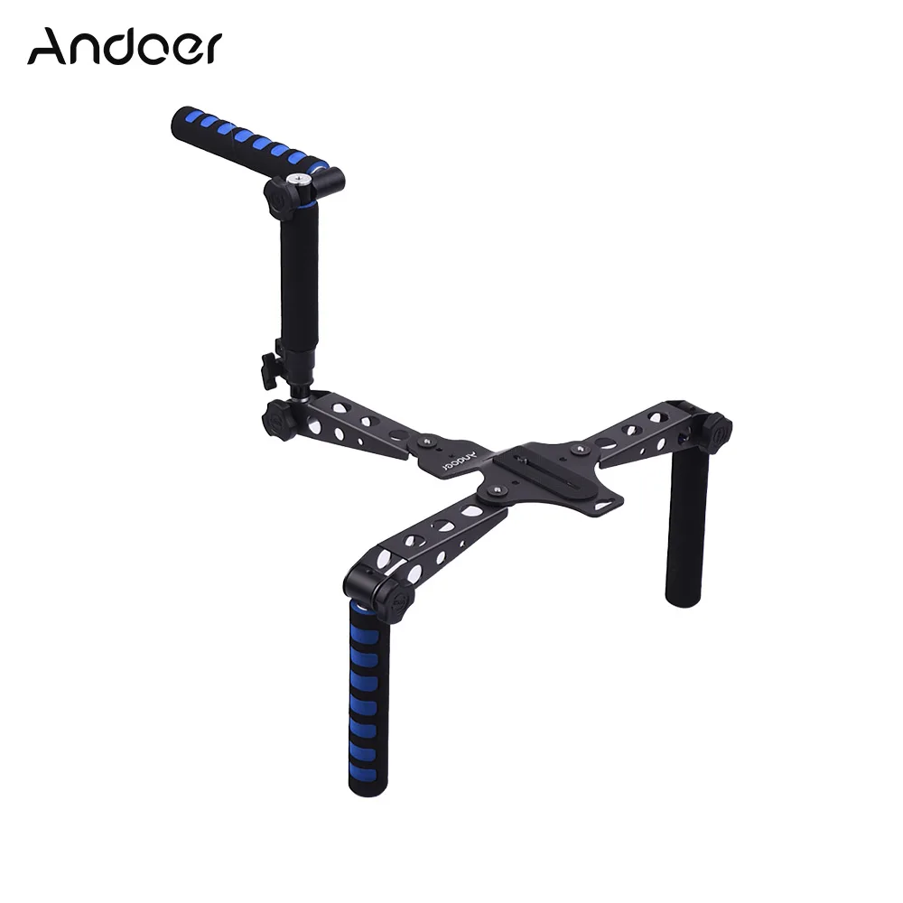 

Andoer Foldable Aluminium Alloy DSLR Handheld Grip Shoulder Mount Stabilizer Support Rig Kit for Canon Nikon Sony Camcorder DV