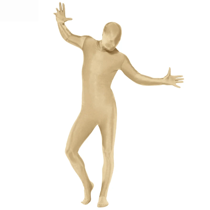 Ensnovo, мужской костюм зентай из лайкры на все тело, костюмы для второй кожи, облегающие костюмы из спандекса, нейлоновое боди, унисекс, костюм для косплея на Хэллоуин - Цвет: Nude