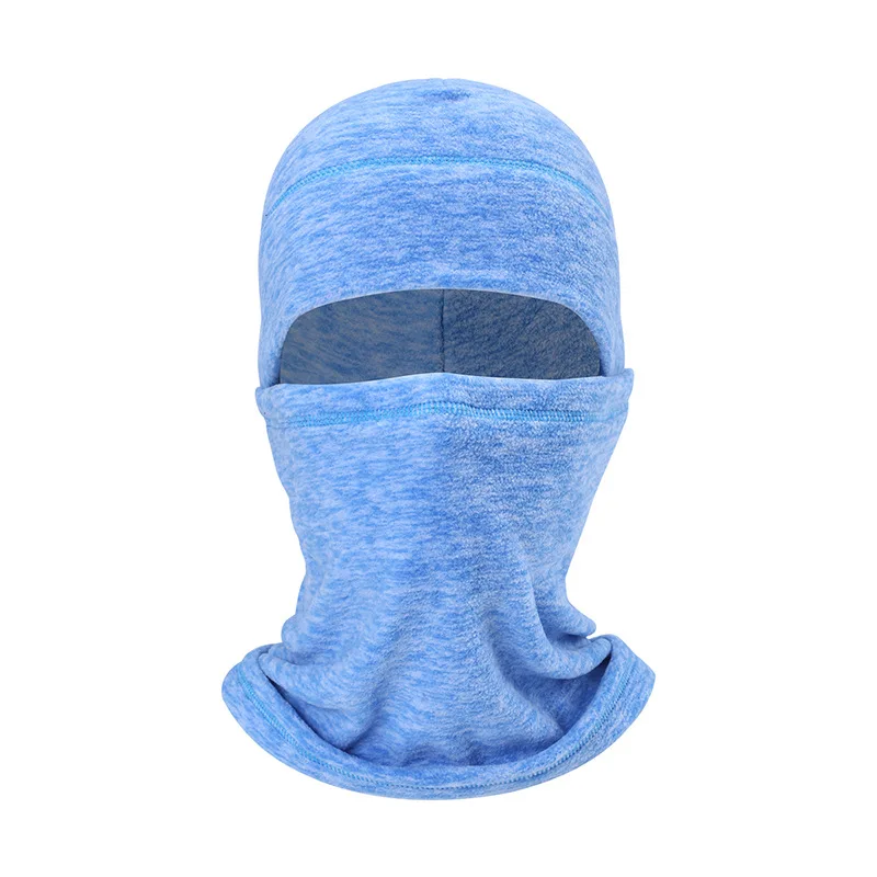 2 в 1 ветрозащитная флисовая Лыжная маска для лица зимняя теплая Регулируемая шейный шарф Балаклава для сноубординга Спортивная Велоспорт Лыжный Спорт шапки - Цвет: Light blue