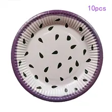 Одноразовая бумажная тарелка на день рождения Банкетная посуда тема вечерние тарелка для торта посуда тарелка для фруктов, пирожных лоток 10 шт