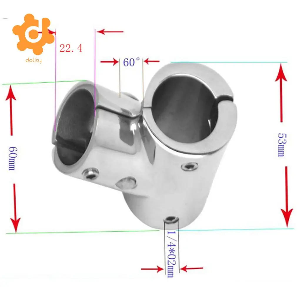 4 шт. 22 мм 7/" лодка поручень штуцер 60 градусов тройник 3 Way-316 Нержавеющая сталь