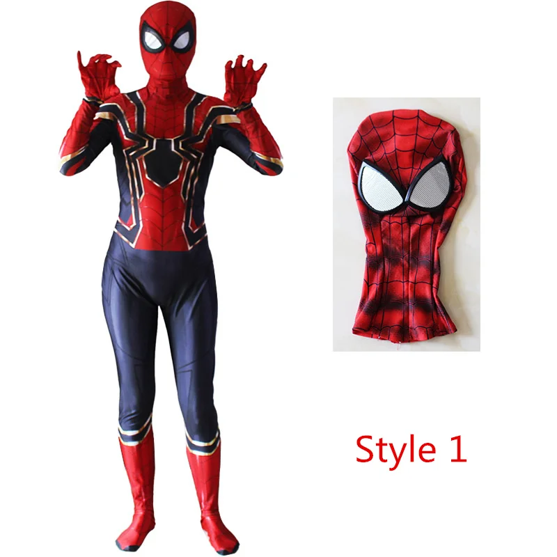 Хэллоуин для взрослых выпускников Человек-паук Косплэй Зентаи Железный Человек-паук костюм супергероя боди костюм комбинезон для