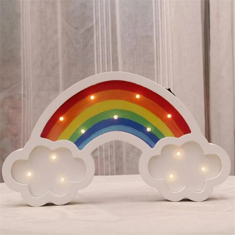 

Colorful Wood Rasinbow Lamp LED Night Light for Homw Bedside Decoration Children's Night Light Lamp kids new year Christmas Gift