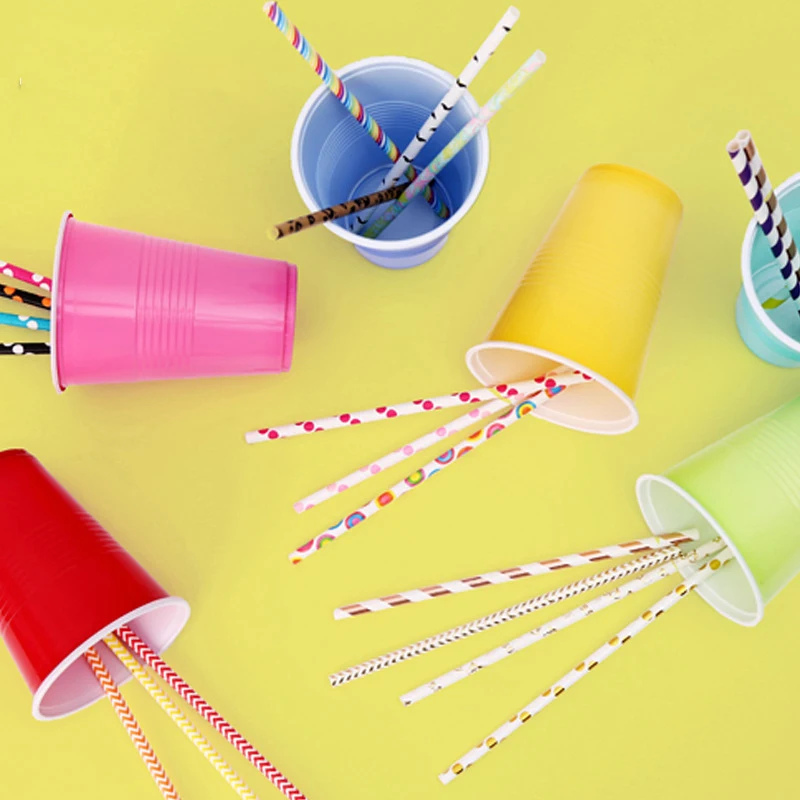 

8pcs Multiple Colour Plastic Cup Disposable Tableware Cups for Weddings Birthday Party Tableware Supplies