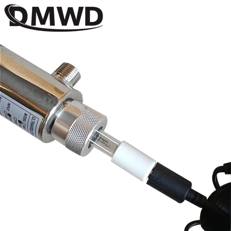Online DMWD UV Water Sterilizer Ultraviolet Tube Lamp Direct Drink Water Disinfection Treatment Filter Aquarium Fish Tank Purifier 12W