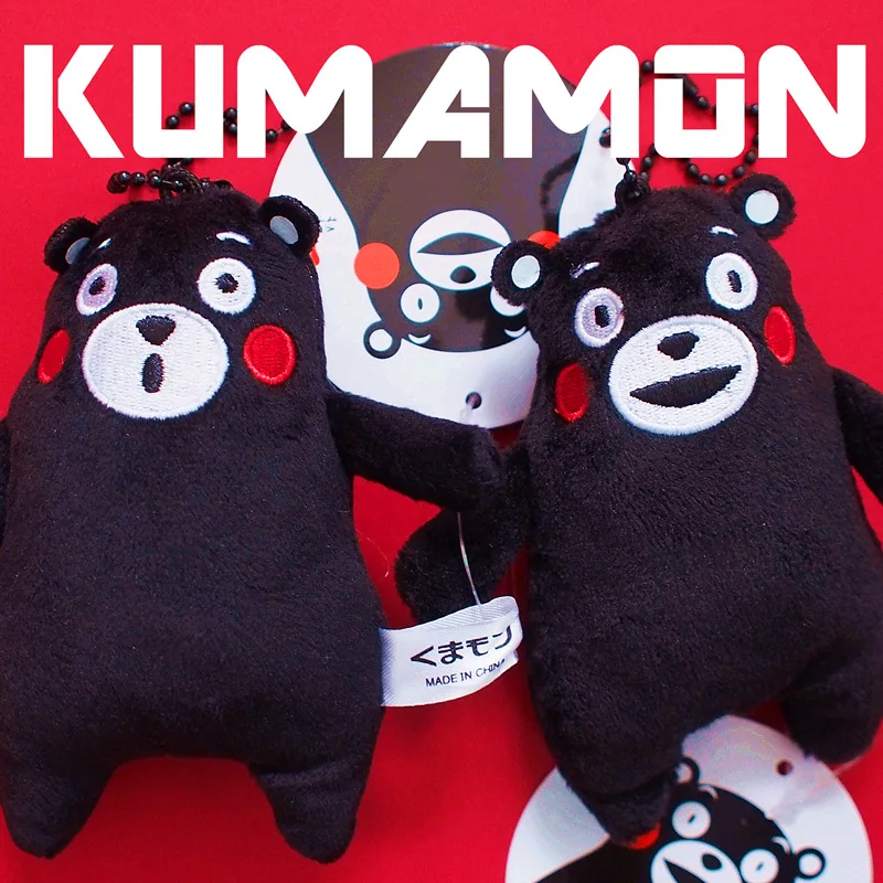 1 шт. Kawaii Медведь kumamoto плюшевая маленькая кукла-подвеска мягкий талисман черный игрушечный медведь Кумамон милые мини-зверушки в подарок для детей