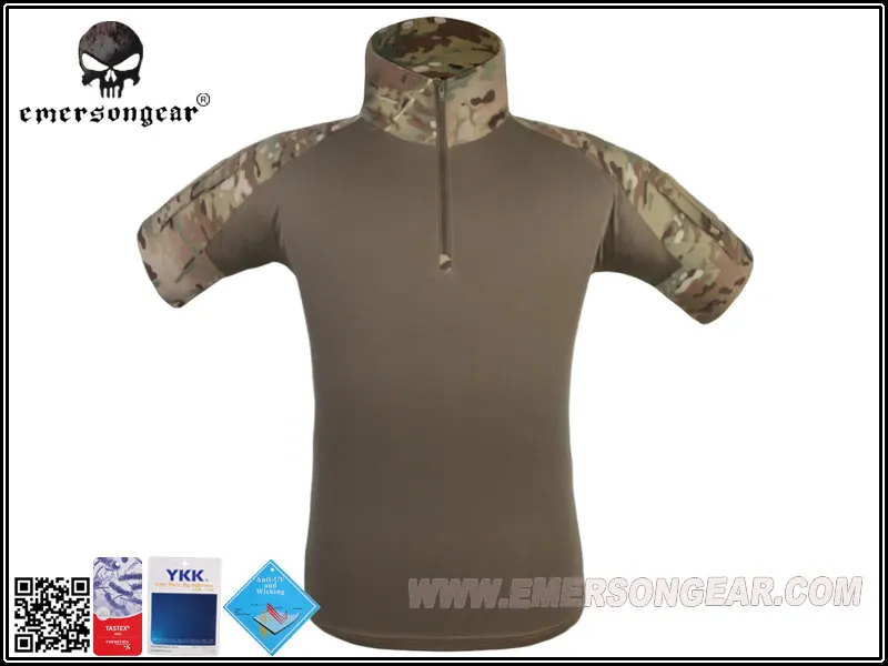 EMERSON Боевая тактическая рубашка пота футболка охотничья Военная с коротким рукавом мужская рубашка черная MC ACU - Цвет: MC