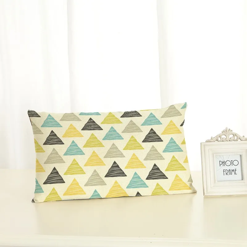 

HD 30x50 Geometric Housewear Chair Cushion Cover Soft Pillow Case Cojines Almofadas Cotton Linen Square