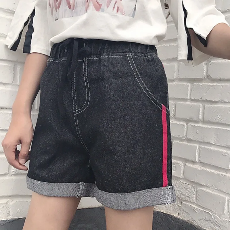 

Plus Size S-5XL Casual Harajuku Denim Shorts Women New Korean High Waist Short Pants Black Jeans Shorts Spring Summer