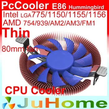 

Ultra-thin 28mm height for 1U 2U HTPC, 8cm fan, cooling for Intel LGA775 115x, for AMD all, CPU cooler, PcCooler E86