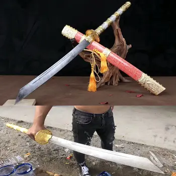 

Metal Handle Chinese KungFu Fighting Knife WuShu Broadsword Dao Sword Sabre Super Sharp For Cutting Spring Steel Blade Full Tang