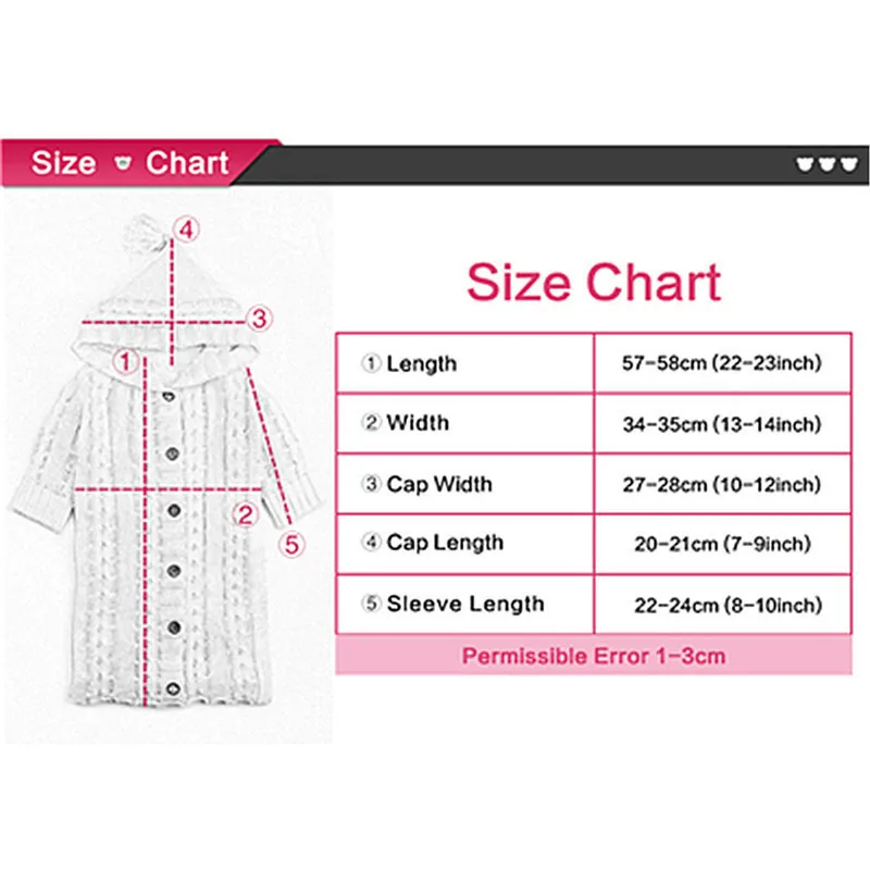 Милый ребенок спальный мешок одноцветное Цвет Одеяло вязать спальный мешок накидка для детской коляски для 0-12 месяцев новорожденных