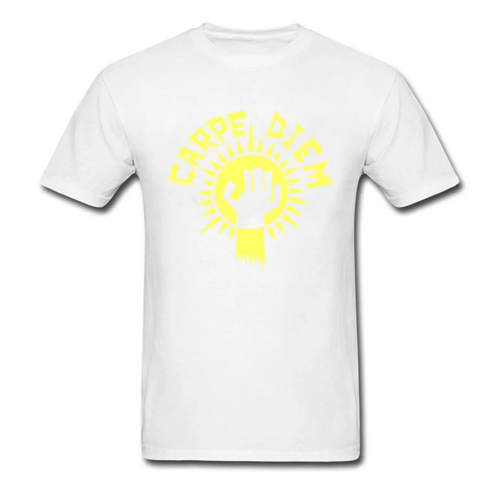 Carpe Diem O Neck T-shirts Summer/Autumn Tops Shirt Short Sleeve Brand 100% Cotton Custom T Shirt Unique Men Top Quality Carpe Diem white